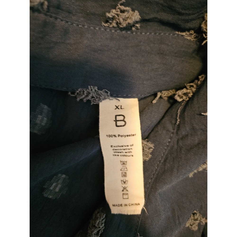 B by Bloom Navy Blue Eyelash Tuft Textured Tunic Swim Cover up Top XL - Picture 8 of 8
